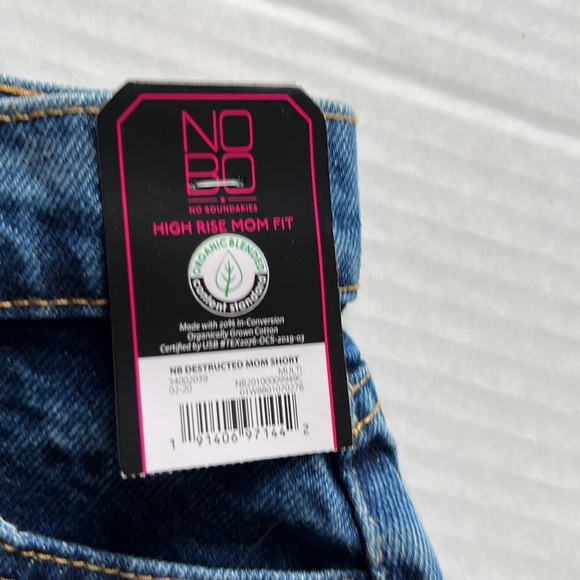 NWT NOBO bleached distressed high-rise mom fit denim  summer shorts size 5 - Picture 7 of 7